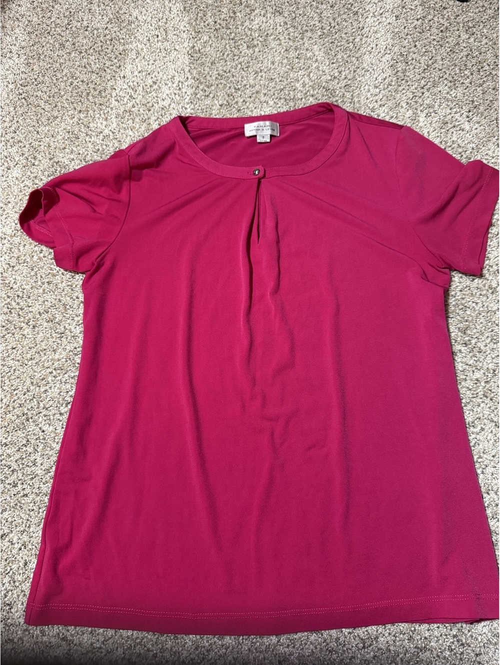 Tahari Arthur S. Levine Women's Pink Short Sleeve Top Size S